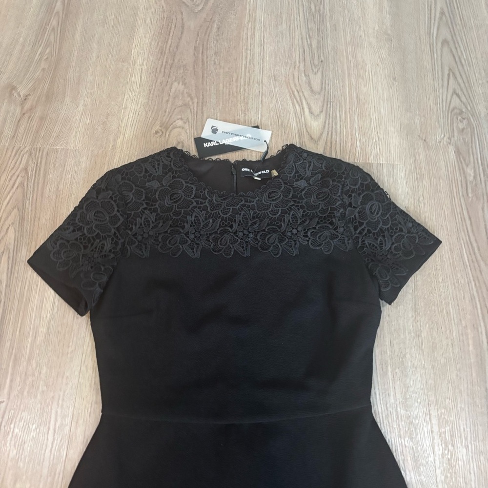 Karl Lagerfeld Black Floral Midi Dress - Picture 2 of 11